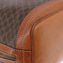 CELINE Macadam Shoulder Bag PVC Leather Brown Gold Tone Auth 195775-15