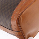 CELINE Macadam Shoulder Bag PVC Leather Brown Gold Tone Auth 195775-17