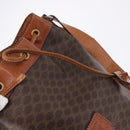 CELINE Macadam Shoulder Bag PVC Leather Brown Gold Tone Auth 195775-19