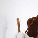 CELINE Macadam Shoulder Bag PVC Leather Brown Gold Tone Auth 195775-9