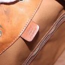 CELINE Macadam Shoulder Bag PVC Leather Brown Gold Tone Auth 195775-20