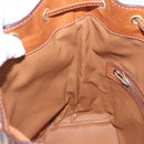 CELINE Macadam Shoulder Bag PVC Leather Brown Gold Tone Auth 195775-22