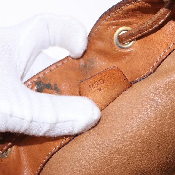 CELINE Macadam Shoulder Bag PVC Leather Brown Gold Tone Auth 195775