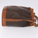 CELINE Macadam Shoulder Bag PVC Leather Brown Gold Tone Auth 195775-3