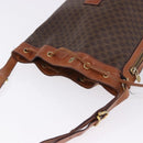 CELINE Macadam Shoulder Bag PVC Leather Brown Gold Tone Auth 195775-6