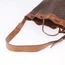 CELINE Macadam Shoulder Bag PVC Leather Brown Gold Tone Auth 195775-8