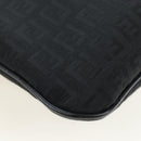 FENDI Zucchino Canvas Shoulder Bag Black Silver 8BT151 Auth 195776V-15