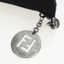 FENDI Zucchino Canvas Shoulder Bag Black Silver 8BT151 Auth 195776V-9