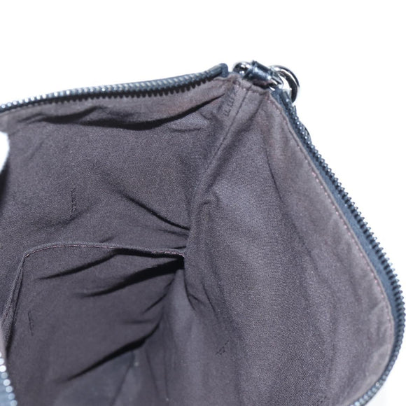 FENDI Zucchino Canvas Shoulder Bag Black Silver 8BT151 Auth 195776V