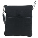 FENDI Zucchino Canvas Shoulder Bag Black Silver 8BT151 Auth 195776V-2