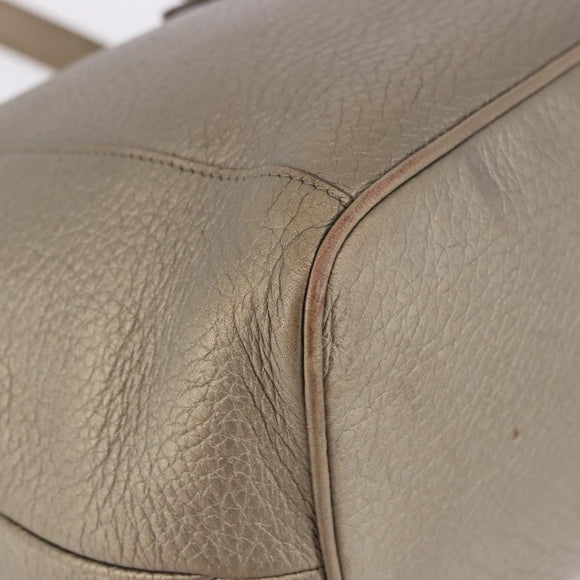 LOEWE Tote Bag Leather Gold Tone Auth 195777V