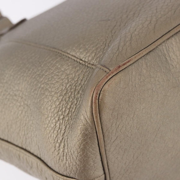 LOEWE Tote Bag Leather Gold Tone Auth 195777V