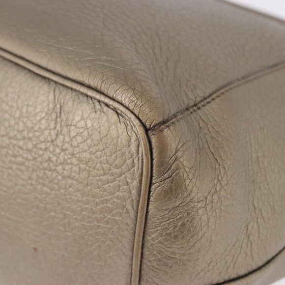 LOEWE Tote Bag Leather Gold Tone Auth 195777V