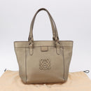 LOEWE Tote Bag Leather Gold Tone Auth 195777V-12
