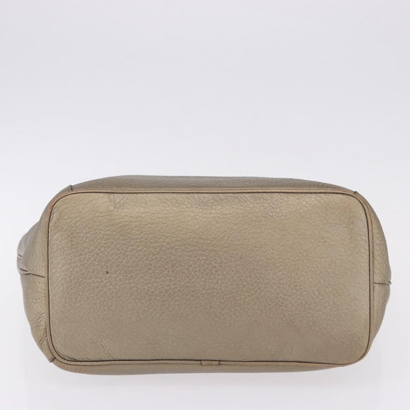 LOEWE Tote Bag Leather Gold Tone Auth 195777V