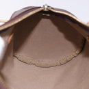 ETRO Paisley Hand Bag Leather Brown Gold Tone Auth 195784-18