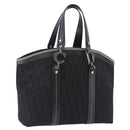 Christian Dior Trotter Canvas Hand Bag Black Silver Auth 195785V-1