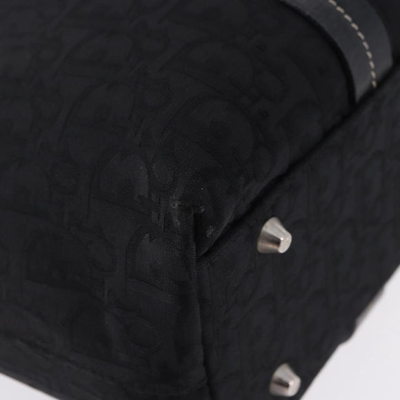 Christian Dior Trotter Canvas Hand Bag Black Silver Auth 195785V