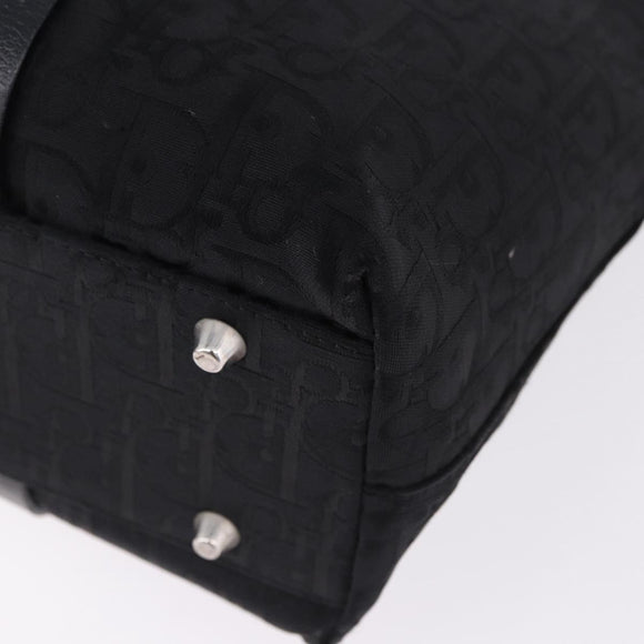 Christian Dior Trotter Canvas Hand Bag Black Silver Auth 195785V