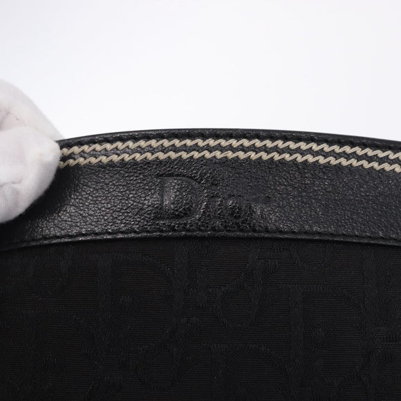 Christian Dior Trotter Canvas Hand Bag Black Silver Auth 195785V