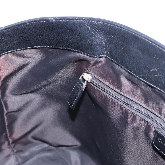 Christian Dior Trotter Canvas Hand Bag Black Silver Auth 195785V