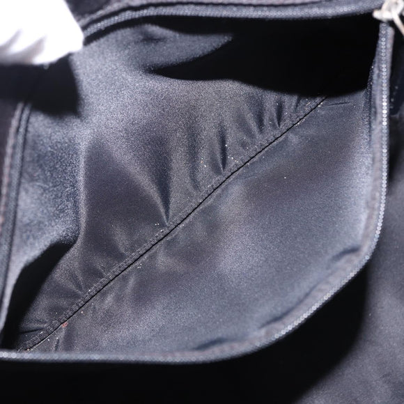 Christian Dior Trotter Canvas Hand Bag Black Silver Auth 195785V
