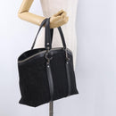 Christian Dior Trotter Canvas Hand Bag Black Silver Auth 195785V-23