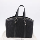 Christian Dior Trotter Canvas Hand Bag Black Silver Auth 195785V-12
