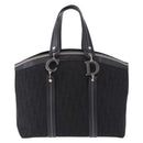 Christian Dior Trotter Canvas Hand Bag Black Silver Auth 195785V-2