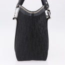Christian Dior Trotter Canvas Hand Bag Black Silver Auth 195785V-4