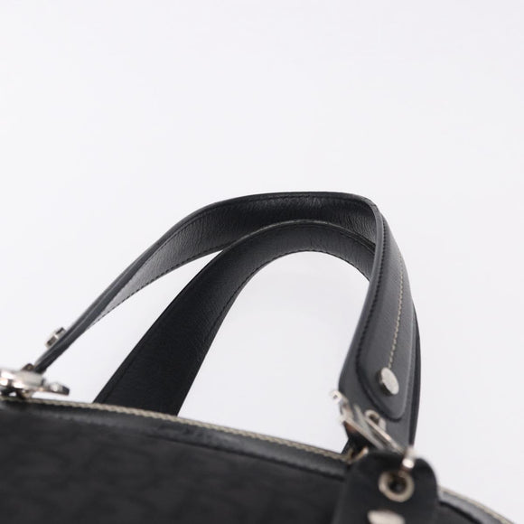 Christian Dior Trotter Canvas Hand Bag Black Silver Auth 195785V