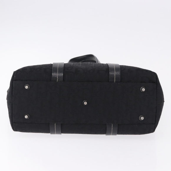 Christian Dior Trotter Canvas Hand Bag Black Silver Auth 195785V