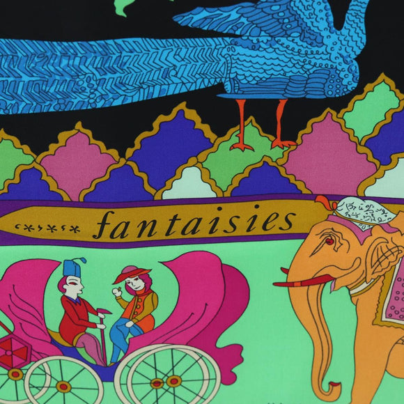 HERMES Scarf ""fantaisies indiennes"" Silk Multicolor Auth 195787M