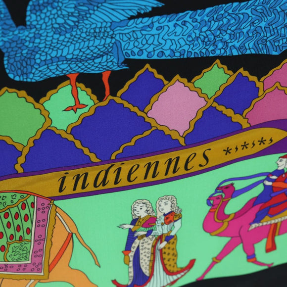 HERMES Scarf ""fantaisies indiennes"" Silk Multicolor Auth 195787M