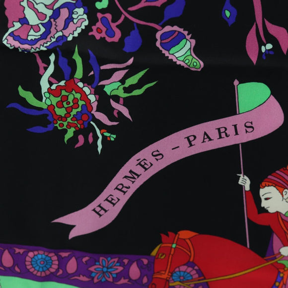 HERMES Scarf ""fantaisies indiennes"" Silk Multicolor Auth 195787M