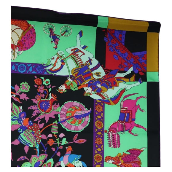 HERMES Scarf ""fantaisies indiennes"" Silk Multicolor Auth 195787M
