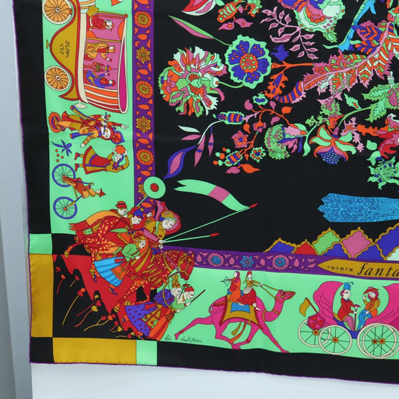 HERMES Scarf ""fantaisies indiennes"" Silk Multicolor Auth 195787M