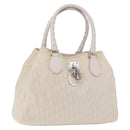 Christian Dior Trotter Canvas Hand Bag Ivory Silver Auth 195788V-1