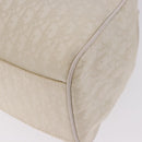Christian Dior Trotter Canvas Hand Bag Ivory Silver Auth 195788V-13