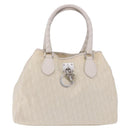 Christian Dior Trotter Canvas Hand Bag Ivory Silver Auth 195788V-2