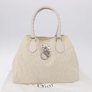 Christian Dior Trotter Canvas Hand Bag Ivory Silver Auth 195788V-23