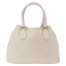 Christian Dior Trotter Canvas Hand Bag Ivory Silver Auth 195788V-3