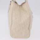 Christian Dior Trotter Canvas Hand Bag Ivory Silver Auth 195788V-5