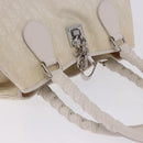 Christian Dior Trotter Canvas Hand Bag Ivory Silver Auth 195788V-6
