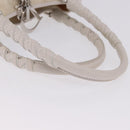 Christian Dior Trotter Canvas Hand Bag Ivory Silver Auth 195788V-7