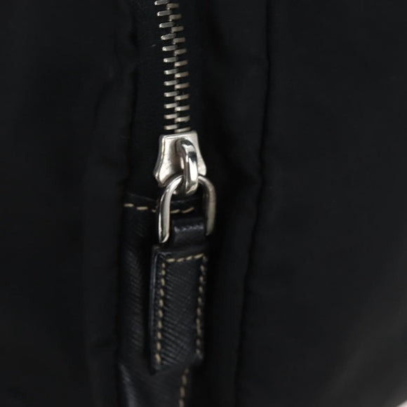PRADA Nylon Shoulder Bag Black Silver Auth 195790V