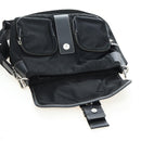 PRADA Nylon Shoulder Bag Black Silver Auth 195790V-19