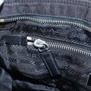 PRADA Nylon Shoulder Bag Black Silver Auth 195790V-24