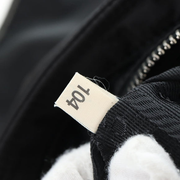 PRADA Nylon Shoulder Bag Black Silver Auth 195790V