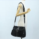 PRADA Nylon Shoulder Bag Black Silver Auth 195790V-27